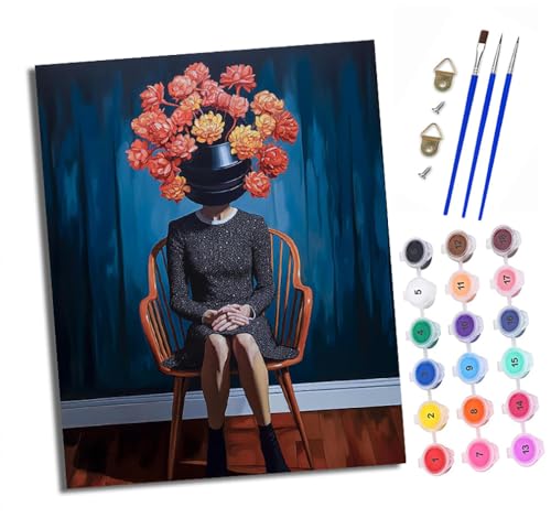Malen nach Zahlen Erwachsene Frau mit Blumen DIY Handgemalt Ölgemälde Kit Paint by Numbers Adult Mit 3 - Pinseln und Acrylfarbe knitterfreie leinwand Kit - 40 X 50 CM Malen nach Zahlen Erwachsene Frau mit Blumen DIY Handgemalt Ölgemälde Kit Paint by Numbers Adult Mit 3 - Pinseln und Acrylfarbe knitterfreie leinwand Kit - 40 X 50 CM von XXHXIE