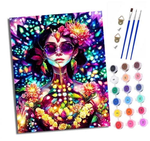Malen nach Zahlen Erwachsene Frau mit Blumen geschmückt DIY Handgemalt Ölgemälde Kit Paint by Numbers Adult Mit 3 - Pinseln und Acrylfarbe Knitterfreie Leinwand set - 40 X 50 CM Malen nach Zahlen Erwachsene Frau mit Blumen geschmückt DIY Handgemalt Ölgemälde Kit Paint by Numbers Adult Mit 3 - Pinseln und Acrylfarbe Knitterfreie Leinwand set - 40 X 50 CM von XXHXIE