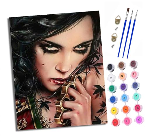 Malen nach Zahlen Erwachsene Frau mit einer Waffe DIY Handgemalt Ölgemälde Kit Paint by Numbers Adult Mit 3 - Pinseln und Acrylfarbe knitterfreie leinwand Kit - 40 X 50 CM Malen nach Zahlen Erwachsene Frau mit einer Waffe DIY Handgemalt Ölgemälde Kit Paint by Numbers Adult Mit 3 - Pinseln und Acrylfarbe knitterfreie leinwand Kit - 40 X 50 CM von XXHXIE