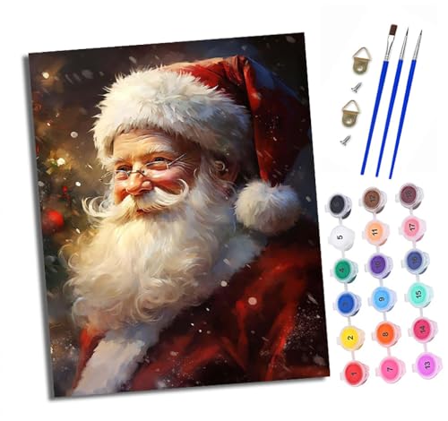 Malen nach Zahlen Erwachsene Freundlicher Weihnachtsmann DIY Handgemalt Ölgemälde Kit Paint by Numbers Adult Mit 3 - Pinseln und Acrylfarbe knitterfreie leinwand Kit - 40 X 50 CM Malen nach Zahlen Erwachsene Freundlicher Weihnachtsmann DIY Handgemalt Ölgemälde Kit Paint by Numbers Adult Mit 3 - Pinseln und Acrylfarbe knitterfreie leinwand Kit - 40 X 50 CM von XXHXIE