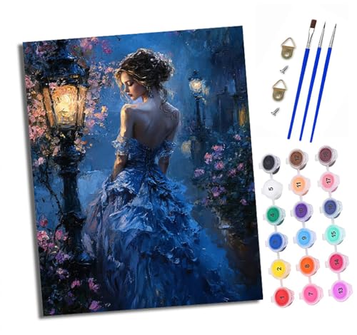 Malen nach Zahlen Erwachsene Garten blauer Rock Mädchen DIY Handgemalt Ölgemälde Kit Paint by Numbers Adult Mit 3 - Pinseln und Acrylfarbe Knitterfreie Leinwand set - 40 X 50 CM Malen nach Zahlen Erwachsene Garten blauer Rock Mädchen DIY Handgemalt Ölgemälde Kit Paint by Numbers Adult Mit 3 - Pinseln und Acrylfarbe Knitterfreie Leinwand set - 40 X 50 CM von XXHXIE