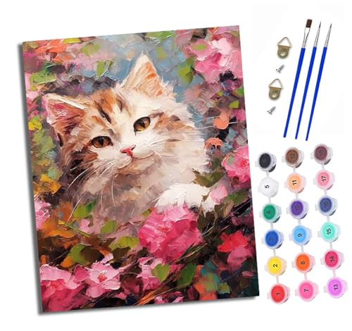 Malen nach Zahlen Erwachsene Gartenkatze DIY Handgemalt Ölgemälde Kit Paint by Numbers Adult Mit 3 - Pinseln und Acrylfarbe Knitterfreie Leinwand set - 40 X 50 CM Malen nach Zahlen Erwachsene Gartenkatze DIY Handgemalt Ölgemälde Kit Paint by Numbers Adult Mit 3 - Pinseln und Acrylfarbe Knitterfreie Leinwand set - 40 X 50 CM von XXHXIE