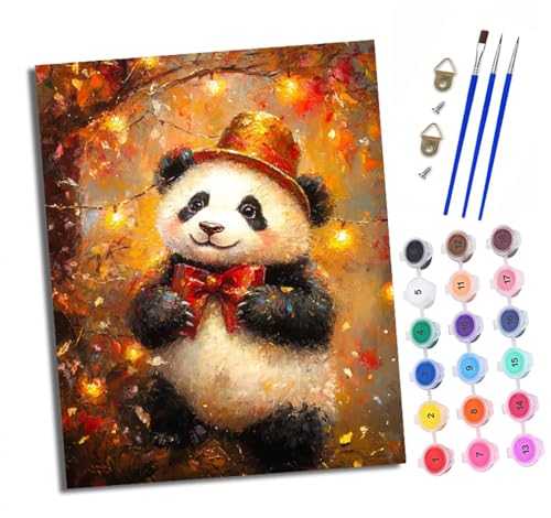 Malen nach Zahlen Erwachsene Großer Panda-Bogen DIY Handgemalt Ölgemälde Kit Paint by Numbers Adult Mit 3 - Pinseln und Acrylfarbe Knitterfreie Leinwand set - 40 X 50 CM Malen nach Zahlen Erwachsene Großer Panda-Bogen DIY Handgemalt Ölgemälde Kit Paint by Numbers Adult Mit 3 - Pinseln und Acrylfarbe Knitterfreie Leinwand set - 40 X 50 CM von XXHXIE