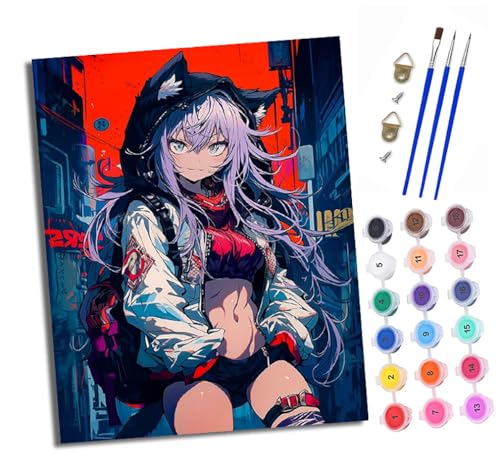 Malen nach Zahlen Erwachsene Japanisches Anime-Mädchen DIY Handgemalt Ölgemälde Kit Paint by Numbers Adult Mit 3 - Pinseln und Acrylfarbe Knitterfreie Leinwand set - 40 X 50 CM Malen nach Zahlen Erwachsene Japanisches Anime-Mädchen DIY Handgemalt Ölgemälde Kit Paint by Numbers Adult Mit 3 - Pinseln und Acrylfarbe Knitterfreie Leinwand set - 40 X 50 CM von XXHXIE