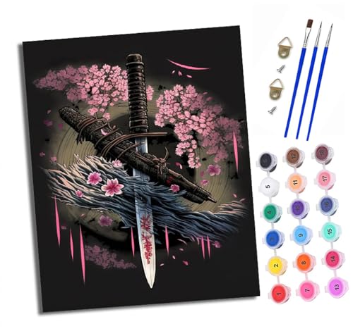Malen nach Zahlen Erwachsene Japanisches Samurai-Schwert DIY Handgemalt Ölgemälde Kit Paint by Numbers Adult Mit 3 - Pinseln und Acrylfarbe knitterfreie leinwand Kit - 40 X 50 CM Malen nach Zahlen Erwachsene Japanisches Samurai-Schwert DIY Handgemalt Ölgemälde Kit Paint by Numbers Adult Mit 3 - Pinseln und Acrylfarbe knitterfreie leinwand Kit - 40 X 50 CM von XXHXIE