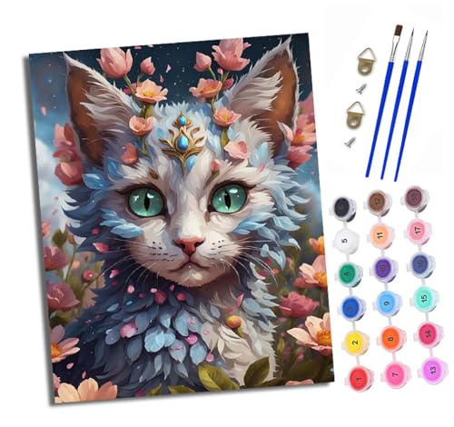 Malen nach Zahlen Erwachsene Katze umgeben von Blumen DIY Handgemalt Ölgemälde Kit Paint by Numbers Adult Mit 3 - Pinseln und Acrylfarbe knitterfreie leinwand Kit - 40 X 50 CM Malen nach Zahlen Erwachsene Katze umgeben von Blumen DIY Handgemalt Ölgemälde Kit Paint by Numbers Adult Mit 3 - Pinseln und Acrylfarbe knitterfreie leinwand Kit - 40 X 50 CM von XXHXIE