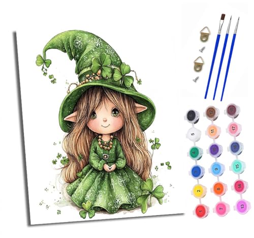 Malen nach Zahlen Erwachsene Kleeblatt-Elfenmädchen DIY Handgemalt Ölgemälde Kit Paint by Numbers Adult Mit 3 - Pinseln und Acrylfarbe knitterfreie leinwand Kit - 40 X 50 CM Malen nach Zahlen Erwachsene Kleeblatt-Elfenmädchen DIY Handgemalt Ölgemälde Kit Paint by Numbers Adult Mit 3 - Pinseln und Acrylfarbe knitterfreie leinwand Kit - 40 X 50 CM von XXHXIE