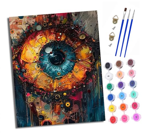 Malen nach Zahlen Erwachsene Künstlerische Augen DIY Handgemalt Ölgemälde Kit Paint by Numbers Adult Mit 3 - Pinseln und Acrylfarbe knitterfreie leinwand Kit - 40 X 50 CM Malen nach Zahlen Erwachsene Künstlerische Augen DIY Handgemalt Ölgemälde Kit Paint by Numbers Adult Mit 3 - Pinseln und Acrylfarbe knitterfreie leinwand Kit - 40 X 50 CM von XXHXIE