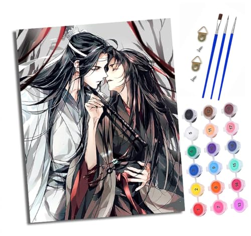 Malen nach Zahlen Erwachsene Küss den Meister des Devil Way DIY Handgemalt Ölgemälde Kit Paint by Numbers Adult Mit 3 - Pinseln und Acrylfarbe Knitterfreie Leinwand set - 40 X 50 CM von XXHXIE