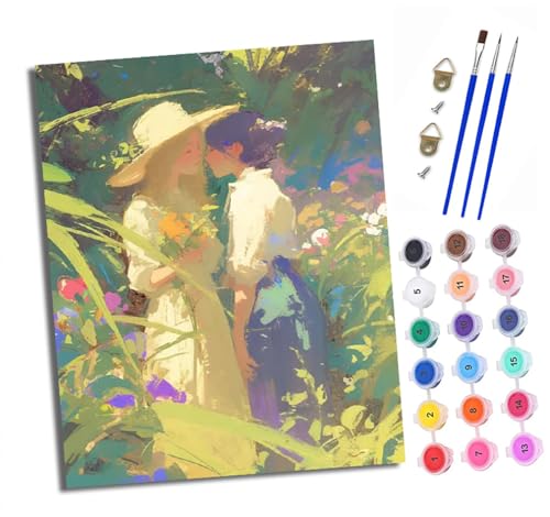 Malen nach Zahlen Erwachsene Mädchen Paar Garten DIY Handgemalt Ölgemälde Kit Paint by Numbers Adult Mit 3 - Pinseln und Acrylfarbe knitterfreie leinwand Kit - 40 X 50 CM Malen nach Zahlen Erwachsene Mädchen Paar Garten DIY Handgemalt Ölgemälde Kit Paint by Numbers Adult Mit 3 - Pinseln und Acrylfarbe knitterfreie leinwand Kit - 40 X 50 CM von XXHXIE