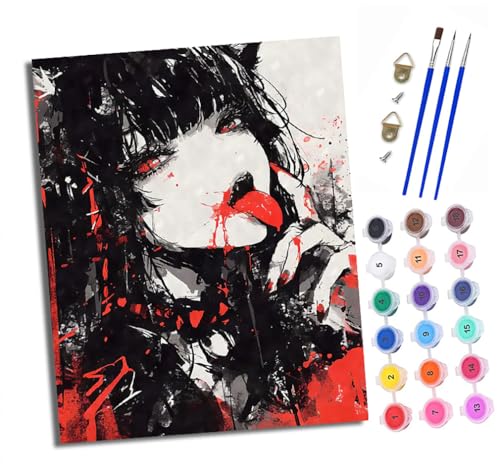 Malen nach Zahlen Erwachsene Mädchen im Gothic-Stil DIY Handgemalt Ölgemälde Kit Paint by Numbers Adult Mit 3 - Pinseln und Acrylfarbe Knitterfreie Leinwand set - 40 X 50 CM Malen nach Zahlen Erwachsene Mädchen im Gothic-Stil DIY Handgemalt Ölgemälde Kit Paint by Numbers Adult Mit 3 - Pinseln und Acrylfarbe Knitterfreie Leinwand set - 40 X 50 CM von XXHXIE
