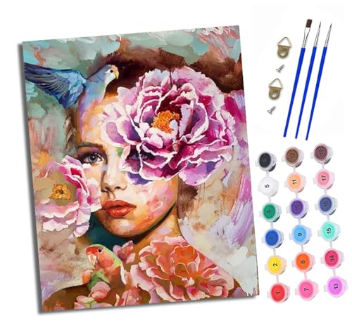 Malen nach Zahlen Erwachsene Mädchen mit Blumen und Vögeln DIY Handgemalt Ölgemälde Kit Paint by Numbers Adult Mit 3 - Pinseln und Acrylfarbe knitterfreie leinwand Kit - 40 X 50 CM Malen nach Zahlen Erwachsene Mädchen mit Blumen und Vögeln DIY Handgemalt Ölgemälde Kit Paint by Numbers Adult Mit 3 - Pinseln und Acrylfarbe knitterfreie leinwand Kit - 40 X 50 CM von XXHXIE