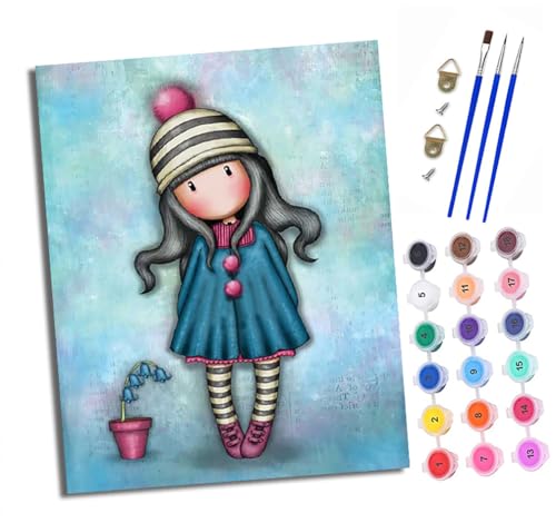 Malen nach Zahlen Erwachsene Mädchen mit gestreiftem Hut DIY Handgemalt Ölgemälde Kit Paint by Numbers Adult Mit 3 - Pinseln und Acrylfarbe knitterfreie leinwand Kit - 40 X 50 CM Malen nach Zahlen Erwachsene Mädchen mit gestreiftem Hut DIY Handgemalt Ölgemälde Kit Paint by Numbers Adult Mit 3 - Pinseln und Acrylfarbe knitterfreie leinwand Kit - 40 X 50 CM von XXHXIE