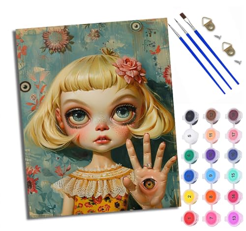 Malen nach Zahlen Erwachsene Mädchen trinkt Kaffee und liest ein Buch DIY Handgemalt Ölgemälde Kit Paint by Numbers Adult Mit 3 - Pinseln und Acrylfarbe knitterfreie leinwand Kit - 40 X 50 CM von XXHXIE