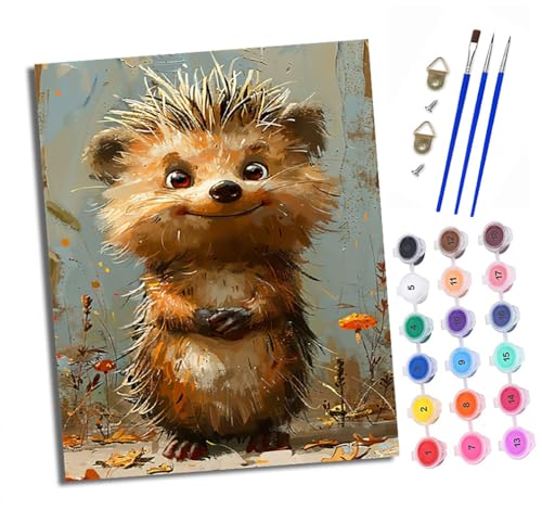 Malen nach Zahlen Erwachsene Niedlicher Cartoon-Igel DIY Handgemalt Ölgemälde Kit Paint by Numbers Adult Mit 3 - Pinseln und Acrylfarbe Knitterfreie Leinwand set - 40 X 50 CM Malen nach Zahlen Erwachsene Niedlicher Cartoon-Igel DIY Handgemalt Ölgemälde Kit Paint by Numbers Adult Mit 3 - Pinseln und Acrylfarbe Knitterfreie Leinwand set - 40 X 50 CM von XXHXIE