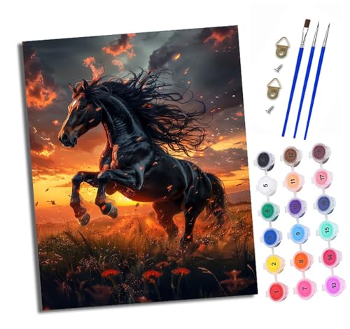 Malen nach Zahlen Erwachsene Pferd rennt zwischen Blumen DIY Handgemalt Ölgemälde Kit Paint by Numbers Adult Mit 3 - Pinseln und Acrylfarbe knitterfreie leinwand Kit - 40 X 50 CM Malen nach Zahlen Erwachsene Pferd rennt zwischen Blumen DIY Handgemalt Ölgemälde Kit Paint by Numbers Adult Mit 3 - Pinseln und Acrylfarbe knitterfreie leinwand Kit - 40 X 50 CM von XXHXIE