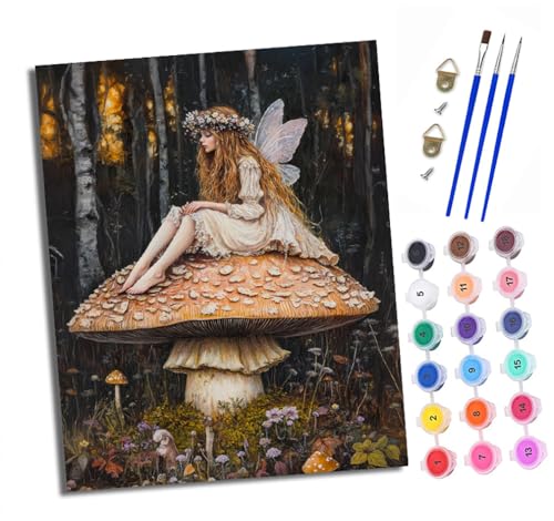 Malen nach Zahlen Erwachsene Pilzelfenmädchen DIY Handgemalt Ölgemälde Kit Paint by Numbers Adult Mit 3 - Pinseln und Acrylfarbe Knitterfreie Leinwand set - 40 X 50 CM Malen nach Zahlen Erwachsene Pilzelfenmädchen DIY Handgemalt Ölgemälde Kit Paint by Numbers Adult Mit 3 - Pinseln und Acrylfarbe Knitterfreie Leinwand set - 40 X 50 CM von XXHXIE
