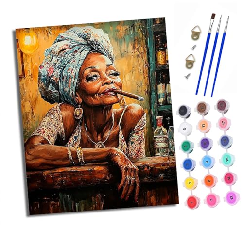 Malen nach Zahlen Erwachsene Rauchende Kopftuchfrau DIY Handgemalt Ölgemälde Kit Paint by Numbers Adult Mit 3 - Pinseln und Acrylfarbe knitterfreie leinwand Kit - 40 X 50 CM Malen nach Zahlen Erwachsene Rauchende Kopftuchfrau DIY Handgemalt Ölgemälde Kit Paint by Numbers Adult Mit 3 - Pinseln und Acrylfarbe knitterfreie leinwand Kit - 40 X 50 CM von XXHXIE