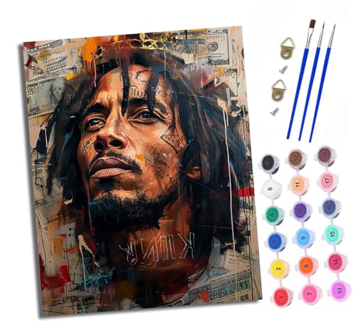 Malen nach Zahlen Erwachsene Reggae-Sängerin DIY Handgemalt Ölgemälde Kit Mit 3 - Pinseln und Acrylfarbe knitterfreie leinwand Kit - 40 X 50 CM Mit Rahmen Malen nach Zahlen Erwachsene Reggae-Sängerin DIY Handgemalt Ölgemälde Kit Mit 3 - Pinseln und Acrylfarbe knitterfreie leinwand Kit - 40 X 50 CM Mit Rahmen von XXHXIE