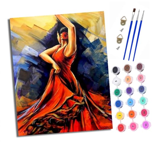 Malen nach Zahlen Erwachsene Rote tanzende Schönheit DIY Handgemalt Ölgemälde Kit Mit 3 - Pinseln und Acrylfarbe knitterfreie leinwand Kit - 40 X 50 CM Mit Rahmen Malen nach Zahlen Erwachsene Rote tanzende Schönheit DIY Handgemalt Ölgemälde Kit Mit 3 - Pinseln und Acrylfarbe knitterfreie leinwand Kit - 40 X 50 CM Mit Rahmen von XXHXIE
