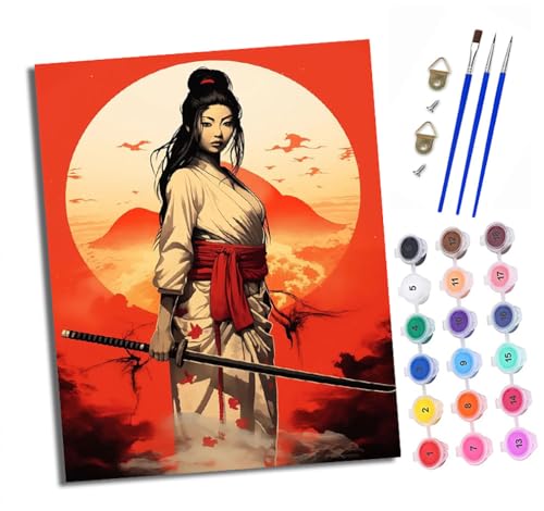Malen nach Zahlen Erwachsene Samurai-Mädchen Japan DIY Handgemalt Ölgemälde Kit Paint by Numbers Adult Mit 3 - Pinseln und Acrylfarbe knitterfreie leinwand Kit - 40 X 50 CM Malen nach Zahlen Erwachsene Samurai-Mädchen Japan DIY Handgemalt Ölgemälde Kit Paint by Numbers Adult Mit 3 - Pinseln und Acrylfarbe knitterfreie leinwand Kit - 40 X 50 CM von XXHXIE