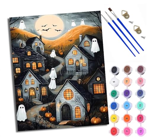 Malen nach Zahlen Erwachsene Schwarze Katze beobachtet die Nachtszene der Stadt Handgemalt Ölgemälde Kit Paint by Numbers Adult Mit 3 - Pinseln und Acrylfarbe knitterfreie leinwand Kit - 40 X 50 CM von XXHXIE