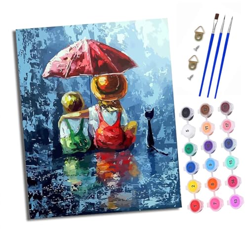 Malen nach Zahlen Erwachsene Schwarze Katze mit Regenschirm DIY Handgemalt Ölgemälde Kit Paint by Numbers Adult Mit 3 - Pinseln und Acrylfarbe knitterfreie leinwand Kit - 40 X 50 CM Malen nach Zahlen Erwachsene Schwarze Katze mit Regenschirm DIY Handgemalt Ölgemälde Kit Paint by Numbers Adult Mit 3 - Pinseln und Acrylfarbe knitterfreie leinwand Kit - 40 X 50 CM von XXHXIE