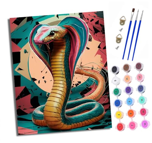Malen nach Zahlen Erwachsene Trendy Cobra DIY Handgemalt Ölgemälde Kit Paint by Numbers Adult Mit 3 - Pinseln und Acrylfarbe Knitterfreie Leinwand set - 40 X 50 CM Malen nach Zahlen Erwachsene Trendy Cobra DIY Handgemalt Ölgemälde Kit Paint by Numbers Adult Mit 3 - Pinseln und Acrylfarbe Knitterfreie Leinwand set - 40 X 50 CM von XXHXIE
