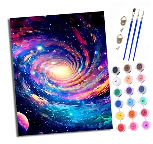 Malen nach Zahlen Erwachsene Wunderschöner Galaxienwirbel DIY Handgemalt Ölgemälde Kit Mit 3 - Pinseln und Acrylfarbe knitterfreie leinwand Kit - 40 X 50 CM Mit Rahmen Malen nach Zahlen Erwachsene Wunderschöner Galaxienwirbel DIY Handgemalt Ölgemälde Kit Mit 3 - Pinseln und Acrylfarbe knitterfreie leinwand Kit - 40 X 50 CM Mit Rahmen von XXHXIE