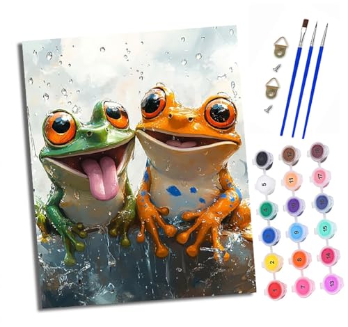 Malen nach Zahlen Erwachsene Zwei bunte Frösche DIY Handgemalt Ölgemälde Kit Paint by Numbers Adult Mit 3 - Pinseln und Acrylfarbe Knitterfreie Leinwand set - 40 X 50 CM Malen nach Zahlen Erwachsene Zwei bunte Frösche DIY Handgemalt Ölgemälde Kit Paint by Numbers Adult Mit 3 - Pinseln und Acrylfarbe Knitterfreie Leinwand set - 40 X 50 CM von XXHXIE