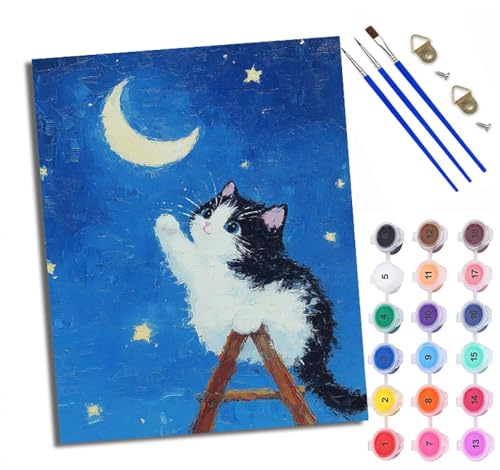 Malen nach Zahlen für Erwachsene, Malen nach Zahlen, Fantasie-Stil, roter Fuchs mit Acrylfarben, vorgedruckte Leinwand und Pinsel, Geschenk, Wanddekoration, 40,6 x 50,8 cm, ohne Rahmen Malen nach Zahlen für Erwachsene, Malen nach Zahlen, Fantasie-Stil, roter Fuchs mit Acrylfarben, vorgedruckte Leinwand und Pinsel, Geschenk, Wanddekoration, 40,6 x 50,8 cm, ohne Rahmen von XXHXIE