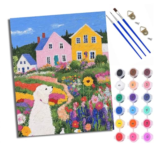 XXHXIE Malen Nach Zahlen Erwachsene-DIY Handgemalt Ölgemälde KitGescheckte Kuh mit Toilettenpapier für Anfänger Mit 3-Pinseln und Acrylfarbe Handgemalt öLgemäLde Kit Als Geschenk 40x50cm (Rahmenlos) von XXHXIE