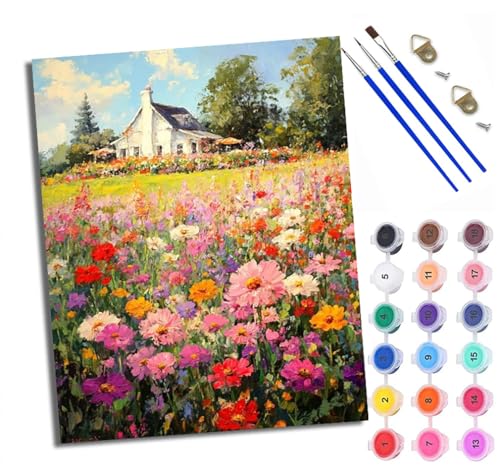 XXHXIE Malen Nach Zahlen Erwachsene-DIY Handgemalt Ölgemälde KitKleiner Zauberer neben dem Kürbis für Anfänger Mit 3-Pinseln und Acrylfarbe Handgemalt öLgemäLde Kit Als Geschenk 40x50cm (Rahmenlos) von XXHXIE