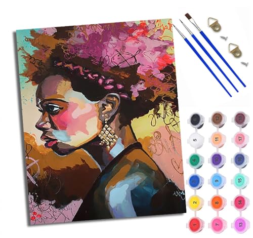 XXHXIE Malen Nach Zahlen Erwachsene-DIY Handgemalt Ölgemälde KitMädchen mit Augen auf ihren Händen für Anfänger Mit 3-Pinseln und Acrylfarbe Handgemalt öLgemäLde Kit Als Geschenk 40x50cm (Rahmenlos) von XXHXIE