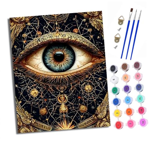 XXHXIE Malen Nach Zahlen Erwachsene-DIY Handgemalt Ölgemälde KitMystisches astrologisches Auge für Anfänger Mit 3-Pinseln und Acrylfarbe Handgemalt öLgemäLde Kit Als Geschenk 40x50cm (Rahmenlos) XXHXIE Malen Nach Zahlen Erwachsene-DIY Handgemalt Ölgemälde KitMystisches astrologisches Auge für Anfänger Mit 3-Pinseln und Acrylfarbe Handgemalt öLgemäLde Kit Als Geschenk 40x50cm (Rahmenlos) von XXHXIE