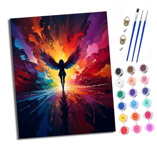 XXHXIE Malen nach Zahlen DIY Handgemalt Ölgemälde Set für Anfänger und Jugendliche Bunte Flügel Mädchen Pinsel und Acrylfarbe 40x50 cm ideal als Geschenk oder zur Heimdekoration XXHXIE Malen nach Zahlen DIY Handgemalt Ölgemälde Set für Anfänger und Jugendliche Bunte Flügel Mädchen Pinsel und Acrylfarbe 40x50 cm ideal als Geschenk oder zur Heimdekoration von XXHXIE