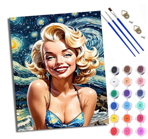 XXHXIE Malen nach Zahlen DIY Handgemalt Ölgemälde Set für Anfänger und Jugendliche Geist liest neben einem Kürbis Pinsel und Acrylfarbe 40x50 cm ideal als Geschenk oder zur Heimdekoration von XXHXIE