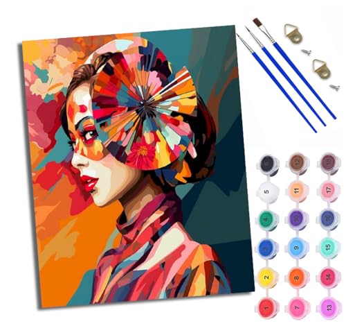 XXHXIE Malen nach Zahlen DIY Handgemalt Ölgemälde Set für Anfänger und Jugendliche Geist mit einer Kürbislaterne Pinsel und Acrylfarbe 40x50 cm ideal als Geschenk oder zur Heimdekoration von XXHXIE