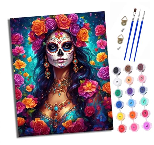 XXHXIE Malen nach Zahlen DIY Handgemalt Ölgemälde Set für Anfänger und Jugendliche Gemalte Frau in Blumen Pinsel und Acrylfarbe 40x50 cm ideal als Geschenk oder zur Heimdekoration XXHXIE Malen nach Zahlen DIY Handgemalt Ölgemälde Set für Anfänger und Jugendliche Gemalte Frau in Blumen Pinsel und Acrylfarbe 40x50 cm ideal als Geschenk oder zur Heimdekoration von XXHXIE