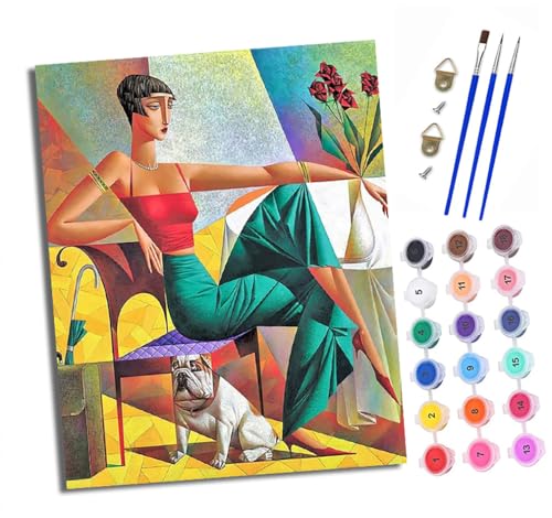 XXHXIE Malen nach Zahlen DIY Handgemalt Ölgemälde Set für Anfänger und Jugendliche Geometrischer Hund Pinsel und Acrylfarbe 40x50 cm Mit Rahmen ideal als Geschenk oder zur Heimdekoration XXHXIE Malen nach Zahlen DIY Handgemalt Ölgemälde Set für Anfänger und Jugendliche Geometrischer Hund Pinsel und Acrylfarbe 40x50 cm Mit Rahmen ideal als Geschenk oder zur Heimdekoration von XXHXIE