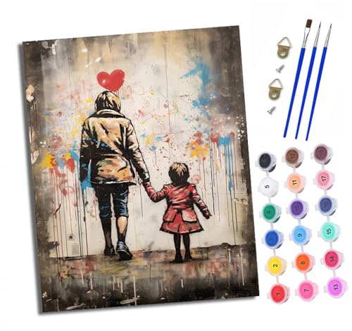 XXHXIE Malen nach Zahlen DIY Handgemalt Ölgemälde Set für Anfänger und Jugendliche Kunst Graffiti zurück Pinsel und Acrylfarbe 40x50 cm ideal als Geschenk oder zur Heimdekoration XXHXIE Malen nach Zahlen DIY Handgemalt Ölgemälde Set für Anfänger und Jugendliche Kunst Graffiti zurück Pinsel und Acrylfarbe 40x50 cm ideal als Geschenk oder zur Heimdekoration von XXHXIE