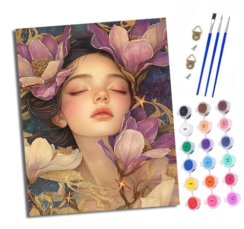 XXHXIE Malen nach Zahlen DIY Handgemalt Ölgemälde Set für Anfänger und Jugendliche Mädchen mit lila Blumen Pinsel und Acrylfarbe 40x50 cm ideal als Geschenk oder zur Heimdekoration XXHXIE Malen nach Zahlen DIY Handgemalt Ölgemälde Set für Anfänger und Jugendliche Mädchen mit lila Blumen Pinsel und Acrylfarbe 40x50 cm ideal als Geschenk oder zur Heimdekoration von XXHXIE