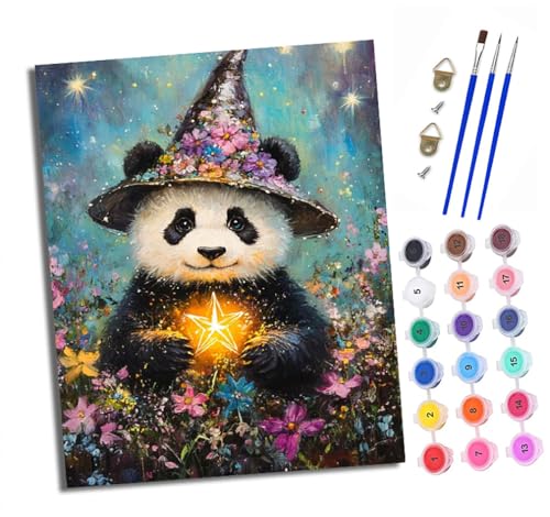 XXHXIE Malen nach Zahlen DIY Handgemalt Ölgemälde Set für Anfänger und Jugendliche Magischer Blumenpanda Pinsel und Acrylfarbe 40x50 cm ideal als Geschenk oder zur Heimdekoration XXHXIE Malen nach Zahlen DIY Handgemalt Ölgemälde Set für Anfänger und Jugendliche Magischer Blumenpanda Pinsel und Acrylfarbe 40x50 cm ideal als Geschenk oder zur Heimdekoration von XXHXIE