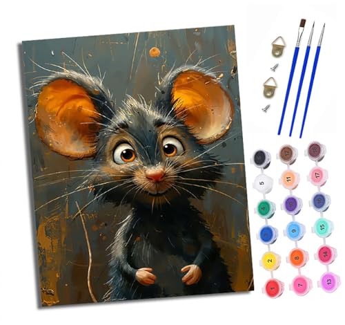 XXHXIE Malen nach Zahlen DIY Handgemalt Ölgemälde Set für Anfänger und Jugendliche Niedliche Cartoon-Maus Pinsel und Acrylfarbe 40x50 cm ideal als Geschenk oder zur Heimdekoration XXHXIE Malen nach Zahlen DIY Handgemalt Ölgemälde Set für Anfänger und Jugendliche Niedliche Cartoon-Maus Pinsel und Acrylfarbe 40x50 cm ideal als Geschenk oder zur Heimdekoration von XXHXIE