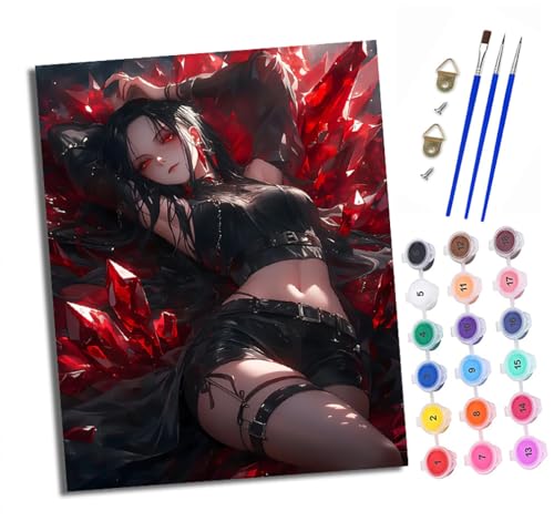 XXHXIE Malen nach Zahlen DIY Handgemalt Ölgemälde Set für Anfänger und Jugendliche Rotes Kristallmädchen Pinsel und Acrylfarbe 40x50 cm ideal als Geschenk oder zur Heimdekoration XXHXIE Malen nach Zahlen DIY Handgemalt Ölgemälde Set für Anfänger und Jugendliche Rotes Kristallmädchen Pinsel und Acrylfarbe 40x50 cm ideal als Geschenk oder zur Heimdekoration von XXHXIE