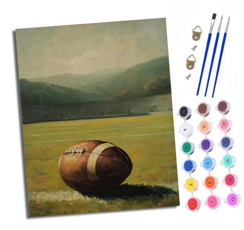 XXHXIE Malen nach Zahlen DIY Handgemalt Ölgemälde Set für Anfänger und Jugendliche Rugbyfeld Pinsel und Acrylfarbe 40x50 cm Mit Rahmen ideal als Geschenk oder zur Heimdekoration von XXHXIE