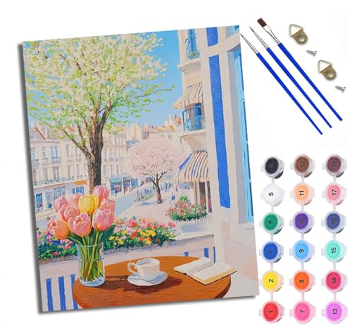 XXHXIE Malen nach Zahlen DIY Handgemalt Ölgemälde Set für Anfänger und Jugendliche Selfie mit Geist und schwarzer Katze Pinsel und Acrylfarbe 40x50 cm ideal als Geschenk oder zur Heimdekoration von XXHXIE