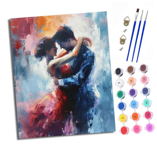 XXHXIE Malen nach Zahlen DIY Handgemalt Ölgemälde Set für Anfänger und Jugendliche Umarmendes Paar Pinsel und Acrylfarbe 40x50 cm ideal als Geschenk oder zur Heimdekoration XXHXIE Malen nach Zahlen DIY Handgemalt Ölgemälde Set für Anfänger und Jugendliche Umarmendes Paar Pinsel und Acrylfarbe 40x50 cm ideal als Geschenk oder zur Heimdekoration von XXHXIE