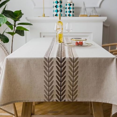 XXIUDEE Baumwoll-Leinen-Tischdecke, abwischbare Tischdecke, Tischdekoration für Zuhause, Küche, Garten, Partys, Picknick, Geburtstag, Esszimmer, Couchtisch, Abdeckung für drinnen und draußen (220 x XXIUDEE Baumwoll-Leinen-Tischdecke, abwischbare Tischdecke, Tischdekoration für Zuhause, Küche, Garten, Partys, Picknick, Geburtstag, Esszimmer, Couchtisch, Abdeckung für drinnen und draußen (220 x von XXIUDEE