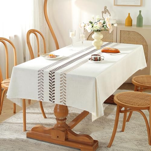 XXIUDEE Baumwoll-Leinen-Tischdecke, abwischbare Tischdecke, Tischdekoration für Zuhause, Küche, Garten, Partys, Picknick, Geburtstag, Esszimmer, Couchtisch, Abdeckung für drinnen und draußen (260 x XXIUDEE Baumwoll-Leinen-Tischdecke, abwischbare Tischdecke, Tischdekoration für Zuhause, Küche, Garten, Partys, Picknick, Geburtstag, Esszimmer, Couchtisch, Abdeckung für drinnen und draußen (260 x von XXIUDEE